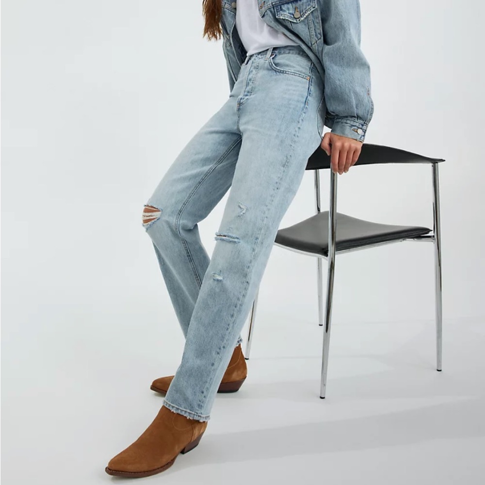 Aritzia Denim Forum Joni High Rise Ripped Jeans